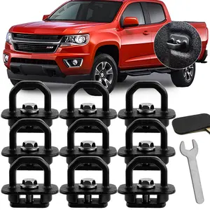 Aluminum Tie Down Anchors 9pcs Truck Bed Set Side Wall Anchor Fit For 2007-2023 Chevy Silverado/gmc Sierra  2015-2023 Colorado/gmc Canyon (black)