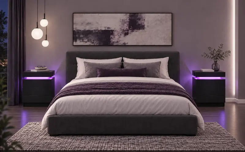 LIKIMIO Nightstand with Charging Station & LED Lights, Modern Bedside Table with 2- or 3-Drawer Options, Sliding Top, Standard Top or Lockable Top Drawer, End Table for Bedroom & Small Spaces Nightstand With Drawers