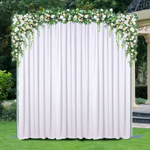 14 ft x 57" Ice Crushed Velvet (200 GSM) Event Backdrop Curtain Drape Panel - White (1pc)