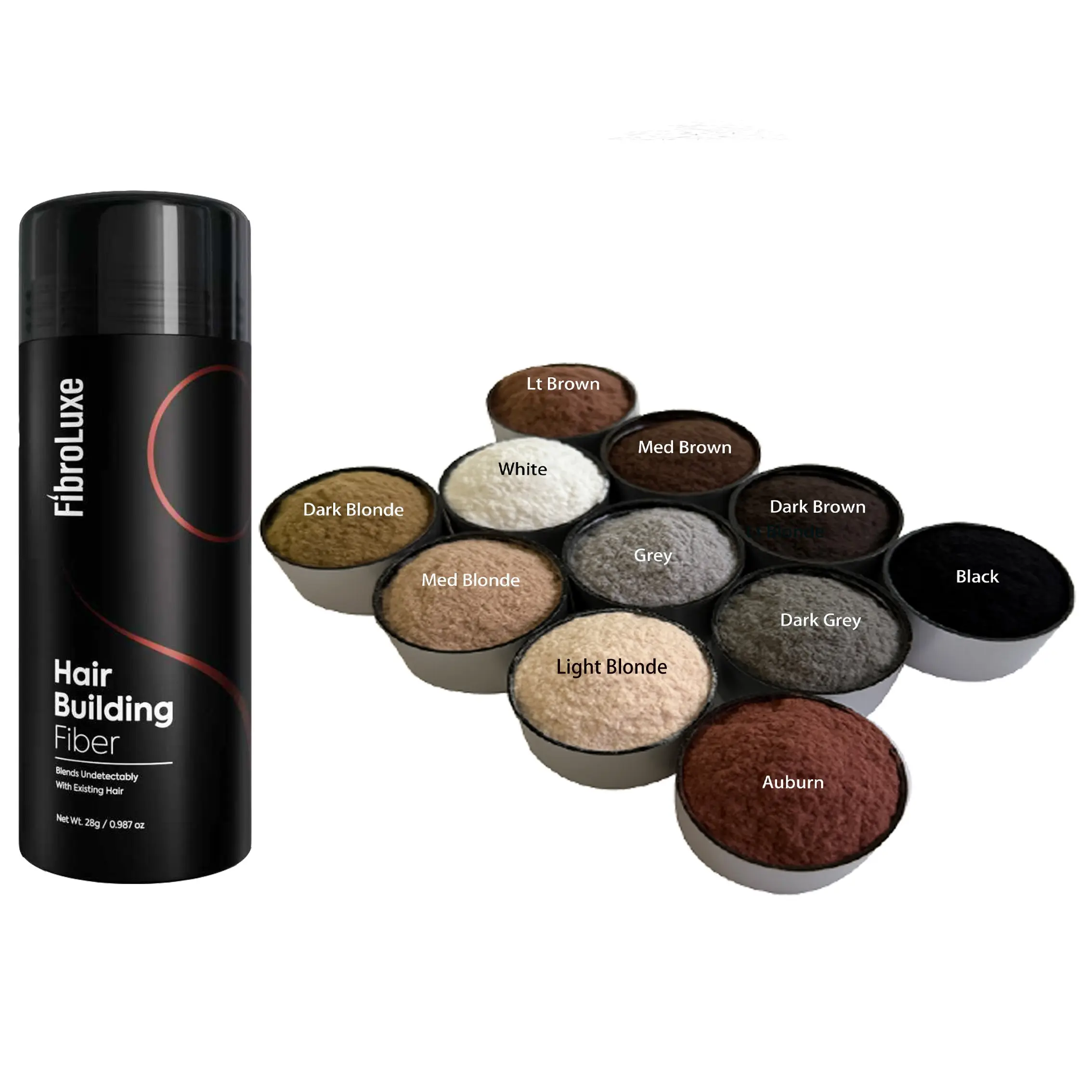 Hair Fiber for Sparse Hair, 11 Colors Available, 28g Hair Powder for Thinning Hair Bald Spot Cover Up, Instantly Fills Hair Volume, Hair Volume Builder, Natural Look, Hair Building Fiber, Hair Styling Powder, Hair Thickening Powder, Hair Product