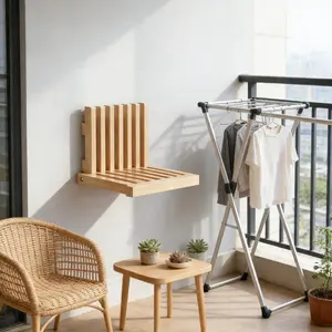 Solid Wood Folding Shoe Bench, Wall-mounted Invisible Hanging Chair, Home Entryway Shoe-changing Stool, Hallway Entry Bench, Space-saving Stable & Durable, Home Entry Outdoor Suitable, Must-have for Outdoor in Europe & America