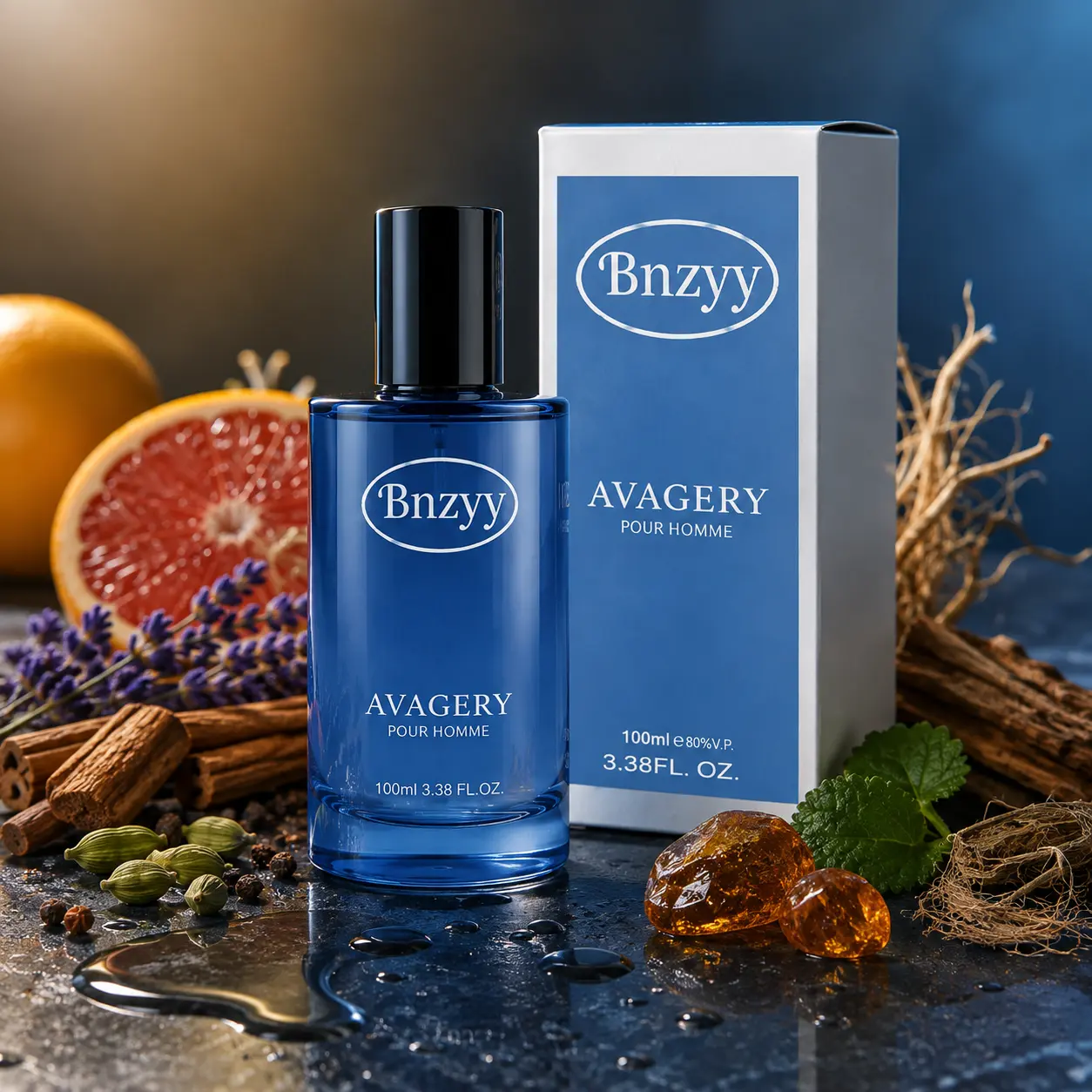 BNZYY AVAGERY Eau de Parfum for Men 50ml (1.69 fl oz) | Grapefruit Cinnamon Cardamom Lavender | Warm Spicy & Woody | Amber Sandalwood Patchouli Vetiver | Bold Evening Fragrance | Portable Cologne Gift for Him