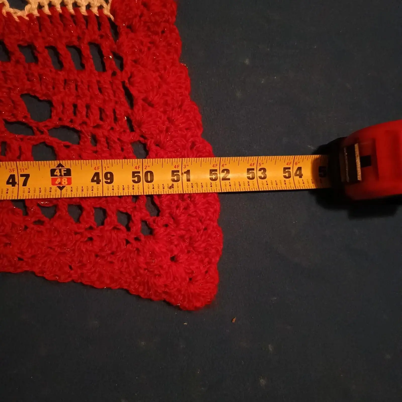 Crochet Table Runner dresser scarf Decorative Handknit 52"x21" Red White -  TikTok Shop