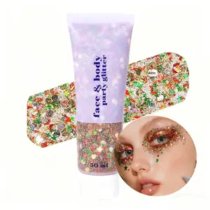 Holiday Makeup Glitter Gel – Chunky Sparkles for Face, Body & Hair, Perfect Holiday Gift for Women & Kids