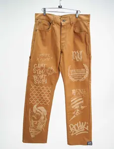 Royal Villans X Kurupt Mindz 23’ colab Desert Storm Denim Jean Menswear