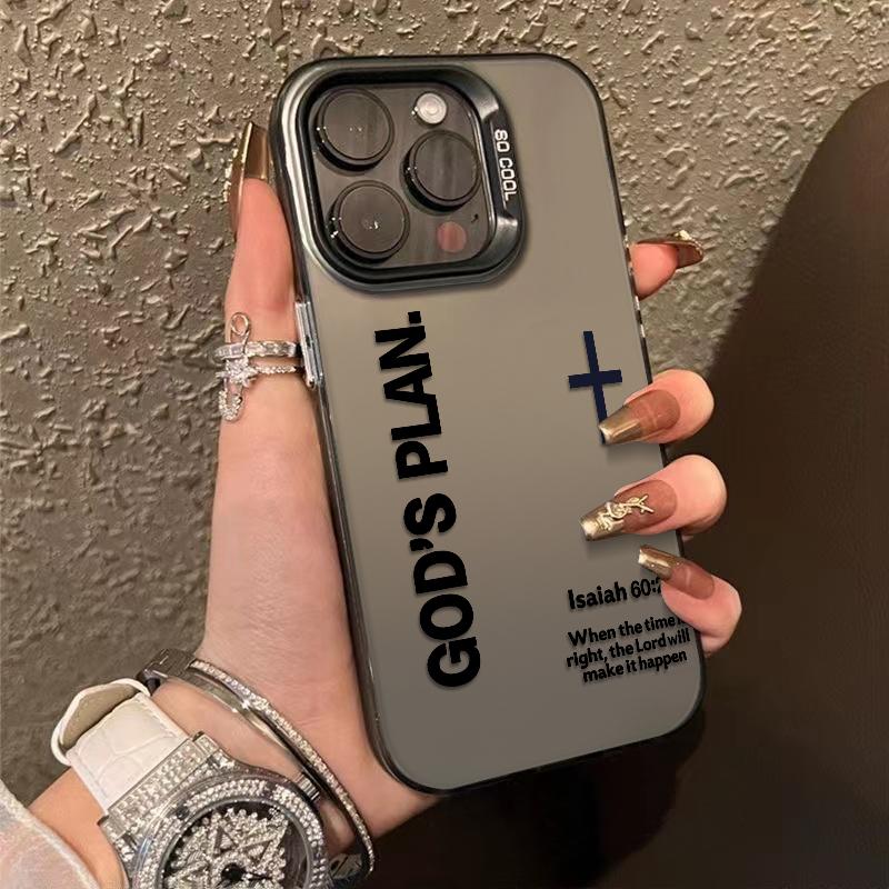 Unique GOD'S PLAN Patterns Phone Case Combining A Bold Faith Design And Premium Clear Finish Merging Religious Spirit With Timeless Fashion Sense For iPhone 17.16.15.14.13.12.11.X.XS.XSMAX.XR.8.7