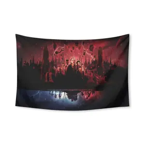 Stranger Things Tapestry Funny Tapestries Durable Man Cave Wall Flag for College Dorm Room Decor Outdoor Party Banner Tree Design