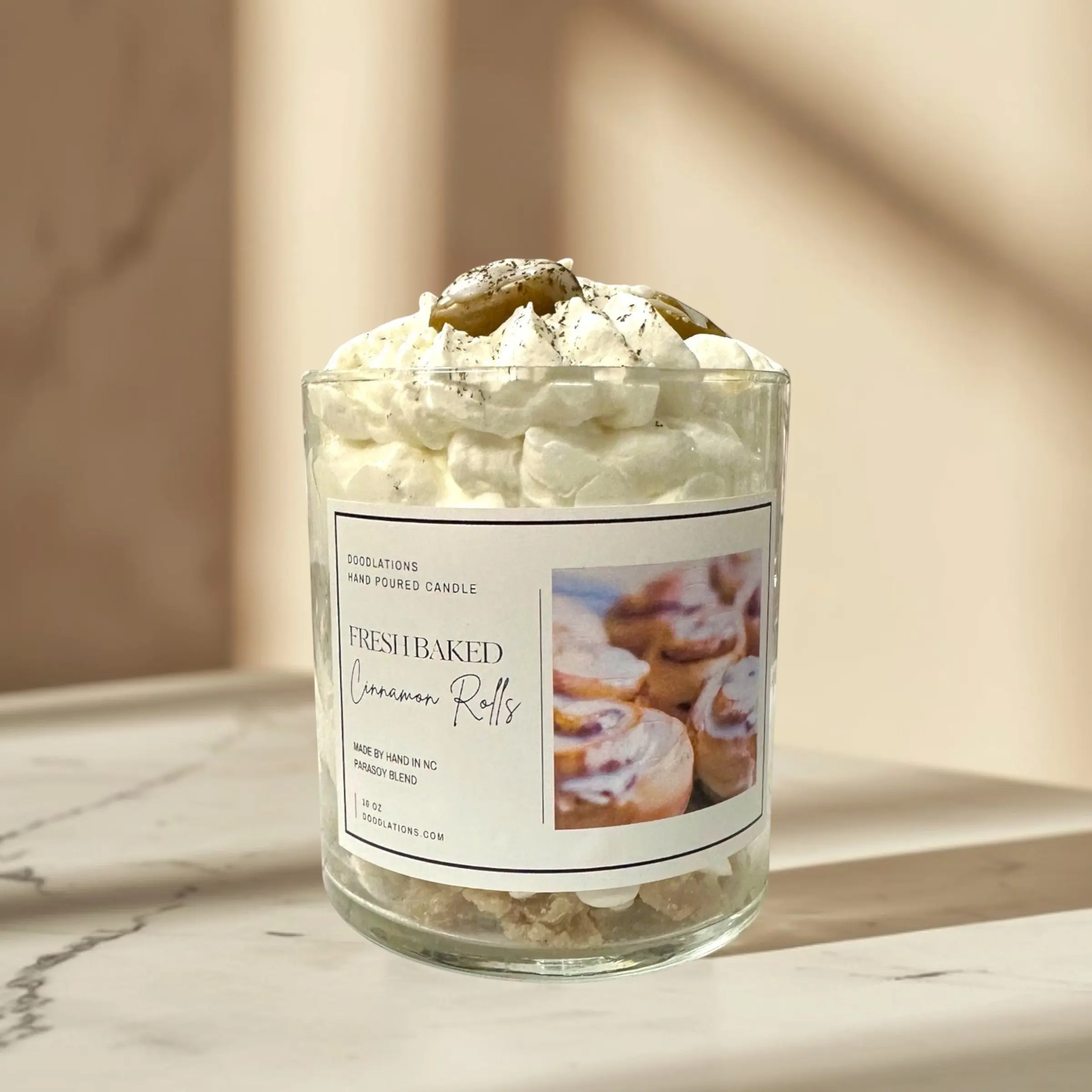 Doodlations Boutique Candle | Cinnamon Bun