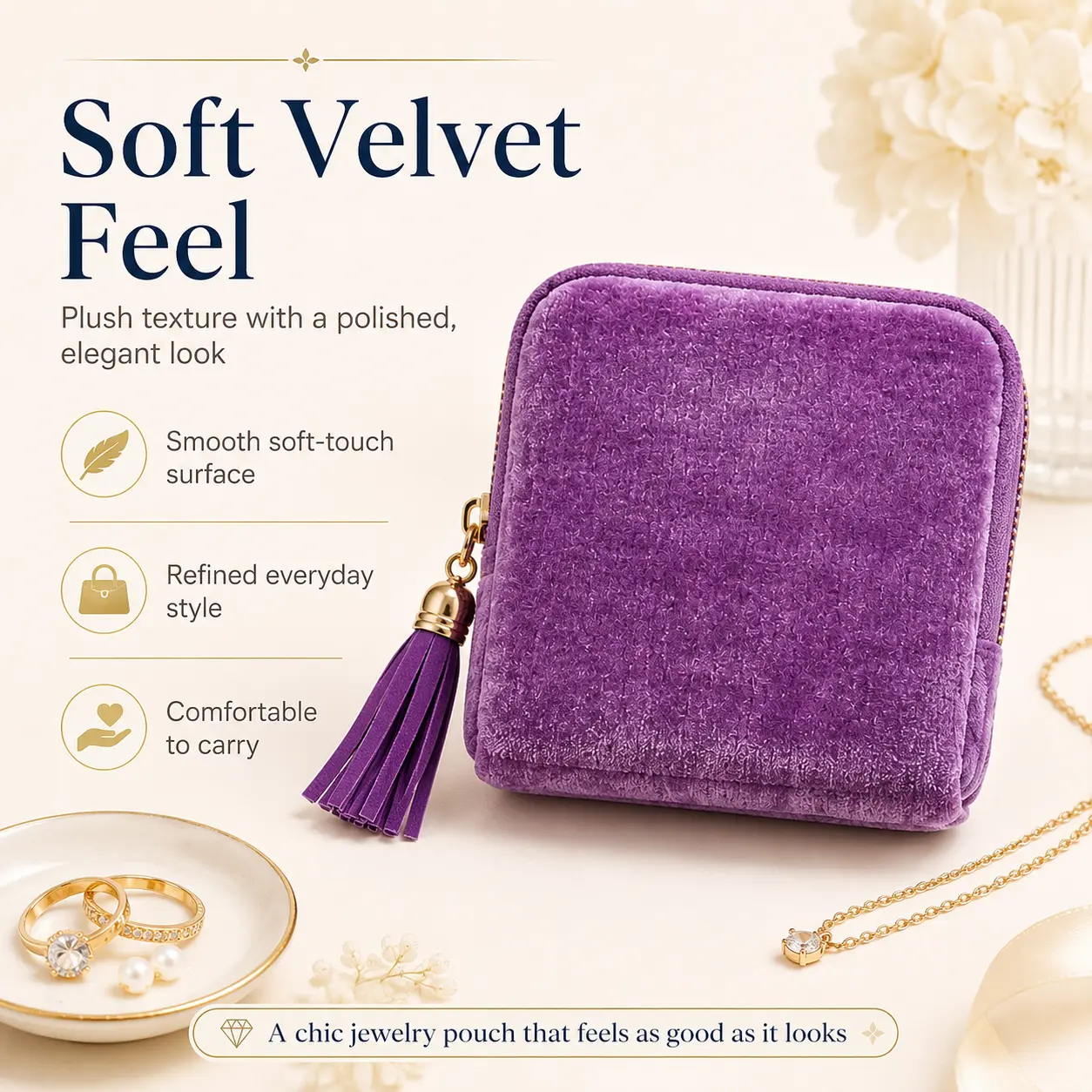 Vintage Velvet Tassel Travel Jewelry Box | Portable Mini Organizer Case for Rings & Earrings | Cute Aesthetic Storage | Perfect Gift for Women | Travel Must Haves #jewelrybox #aesthetic #travelessentials #giftideas
