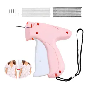 Quick Gun for Clothes - Pink Retail Tagging Gun with 5 Stainless Steel Pins & 1000 Fasteners for Denim, Linen, Cotton, Wool Repair