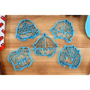 Genshin Impact Cookie Cutters Chibi Faces Set 13 - Alhaitham, Layla, Nahida, Nilou, Yao Yao Utensils Bakeware