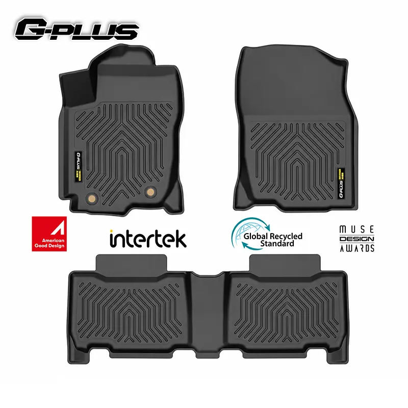 G-PLUS Waterproof TPE Floor Mats with Deep Treads - All-Weather Floor Liners for Toyota RAV4 2013-2026, 1st-2nd Row, Black