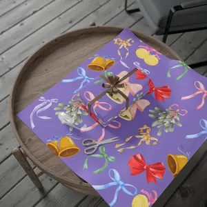 Bows,Bells & Mistletoe Christmas Holiday Wrapping Paper