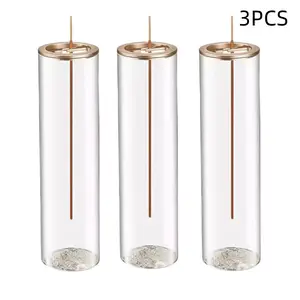 3-Pack Multi-Scene Fragrance Aromatherapy Diffuser Anti-Dust Incense Holder, Detachable Transparent Glass Dust Collector + Metal Minimalist Stand, Yoga Study Bedroom Set, Easy Clean, Gift Box Packaging