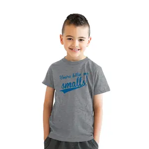 Youth Youre Killing Me Smalls T Shirt Funny Vintage Baseball Graphic Tee Kids Funny T Shirts Baseball Tops for Kid Funny Movie Short Sleeve Novelty Tees for Kids Light Grey