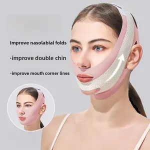 Anti-Gravity Face Shaping Bandage Lifting Firming Facial Muscle Curve Improvement Nasolabial Folds Double Chin Full Face Lifting Mask Daily Breathable Skin-Friendly High Elasticity, Double Chin Reducer
