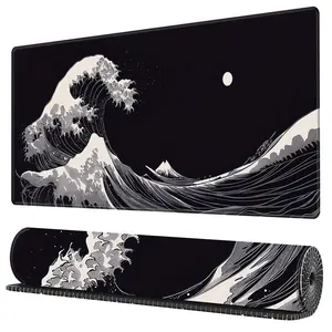 BHJLAXR Wave Pattern Mouse Pad, 1 Count Rectangle Gaming Mouse Pad, Anti-slip Mousepad, Office Desk Keyboard Mouse Mat for Home Office Game Room Desk, Desk Accessories