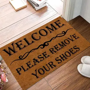 Welcome Letter Pattern Door Mat, Non-slip Soft Floor Mat, Decorative Carpet for Home Living Room Bedroom, Home Decor, Area Rug