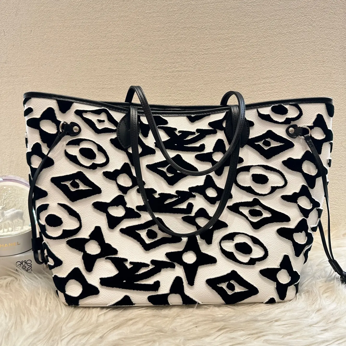 Pre-owned Louis Vuitton neverfull tote 2020 showstyle co branded&Urs fischer MM tote