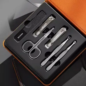 Men's Nail Clippers Set, Large Size Single Nail Clipper, Home Use Slanted Toe Tool, 6-Piece Kit, Durable & Efficient Design