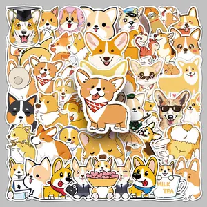50pcs of adorable cartoon Corgi stickers, suitable for scrapbooks, diaries, laptops, water bottles, cars, etc. A gift with a positive message and a design based on faith. Car Decals Multipurpose Car Decal