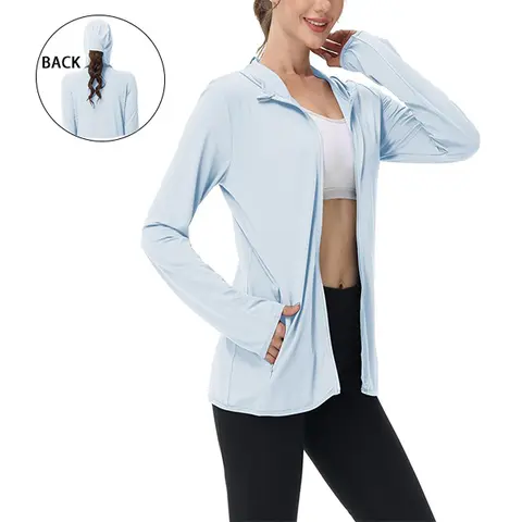 Women's Lightweight Long-Sleeved Sunscreen Hoodie Jacket - Stylish, Full-Range Large Elastic, Breathable, Cool - Suitable for Hiking, Fishing - Multiple Color Options, Style,sohochic