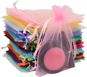 50 count Organza Bags-Mix Color 3.54''x4.33''(9x11cm) Satin Drawstring Organza Pouch Wedding Party Favor  Bag  Watch Bags