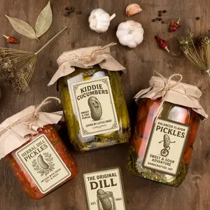 15pcs Vintage Aesthetic Pickles Cucumber Labels Stickers, Stickers for Jars, Retro Pickle Jar Labels for Canning, Kitchen Decor & Junk Journals, Humorous Pickle Sticker, Creative Gifts for Pickle Lovers
