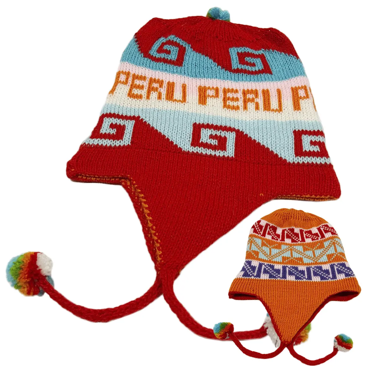 NWT Peru Peruvian Alpaca Trendy Handmade Soft Knit Reversible Chullo Beanie Hat