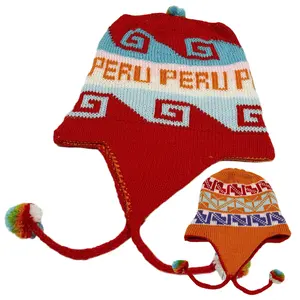NWT Peru Peruvian Alpaca Trendy Handmade Soft Knit Reversible Chullo Beanie Hat