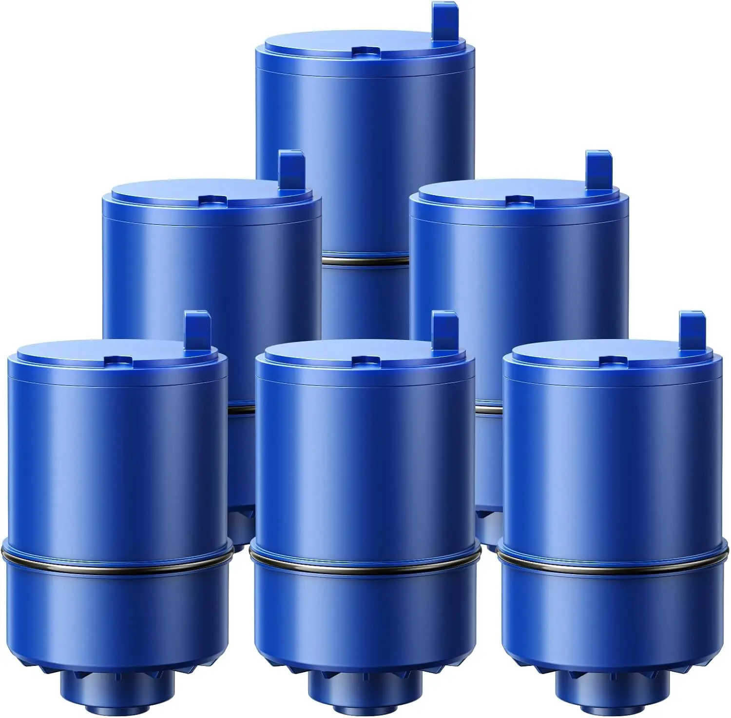 6 Pack Faucet Mount Replacement Filter For All PUR/PUR PLUS Faucet Filtration Systems, 3-in-1 Powerful Natural Mineral Filtration, Lead Removal, 18-Month Value, Blue, NSF Certified