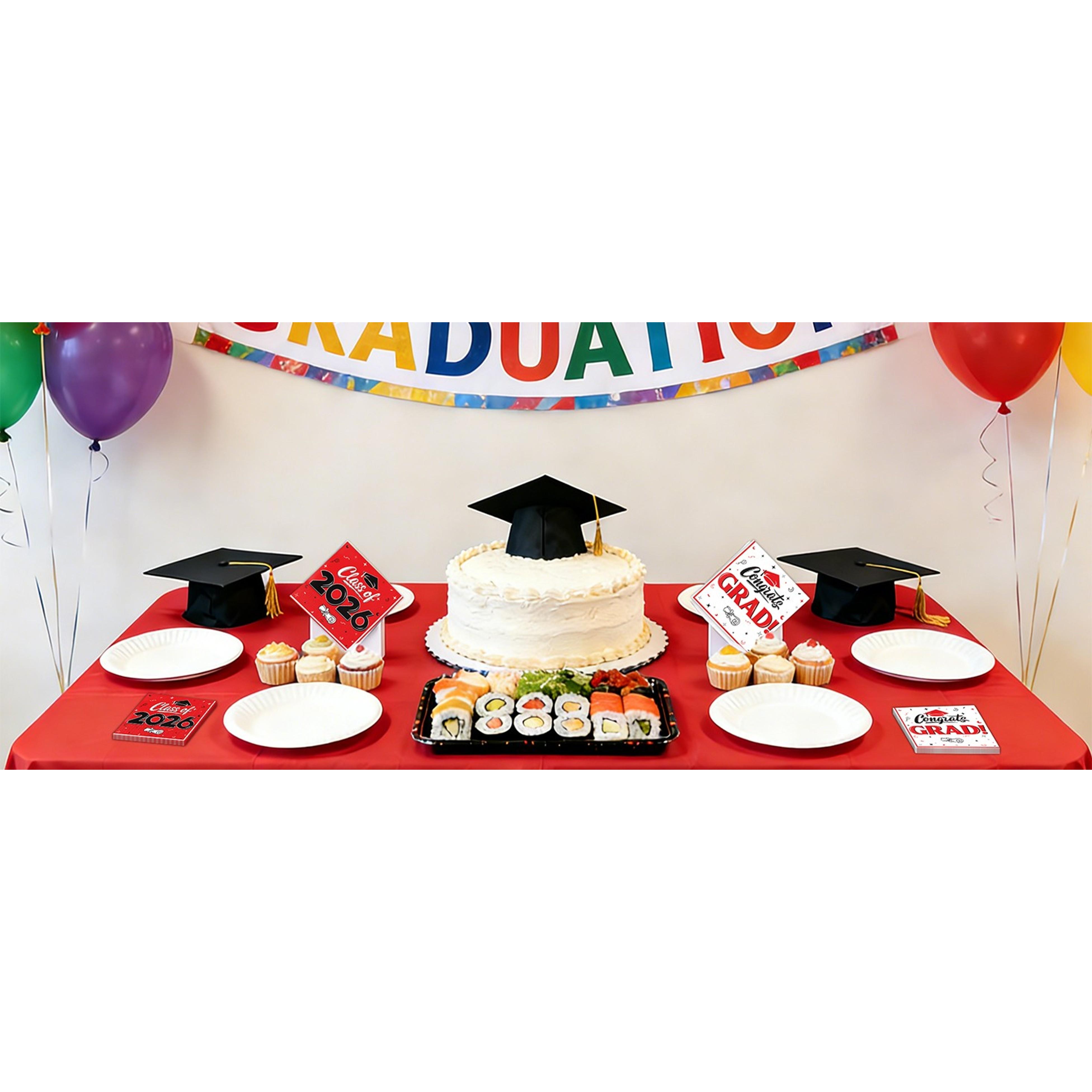 Graduation Cocktail Napkins Class of 2026 80 Pack Congrats Grad Disposable Paper Napkins for College High School Graduation Party Decorations 5x5 Inch Red Graduation Cocktail Napkins Class of 2026 80 Pack Congrats Grad Disposable Paper Napkins for College High School Graduation Party Decorations 5x5 Inch Red