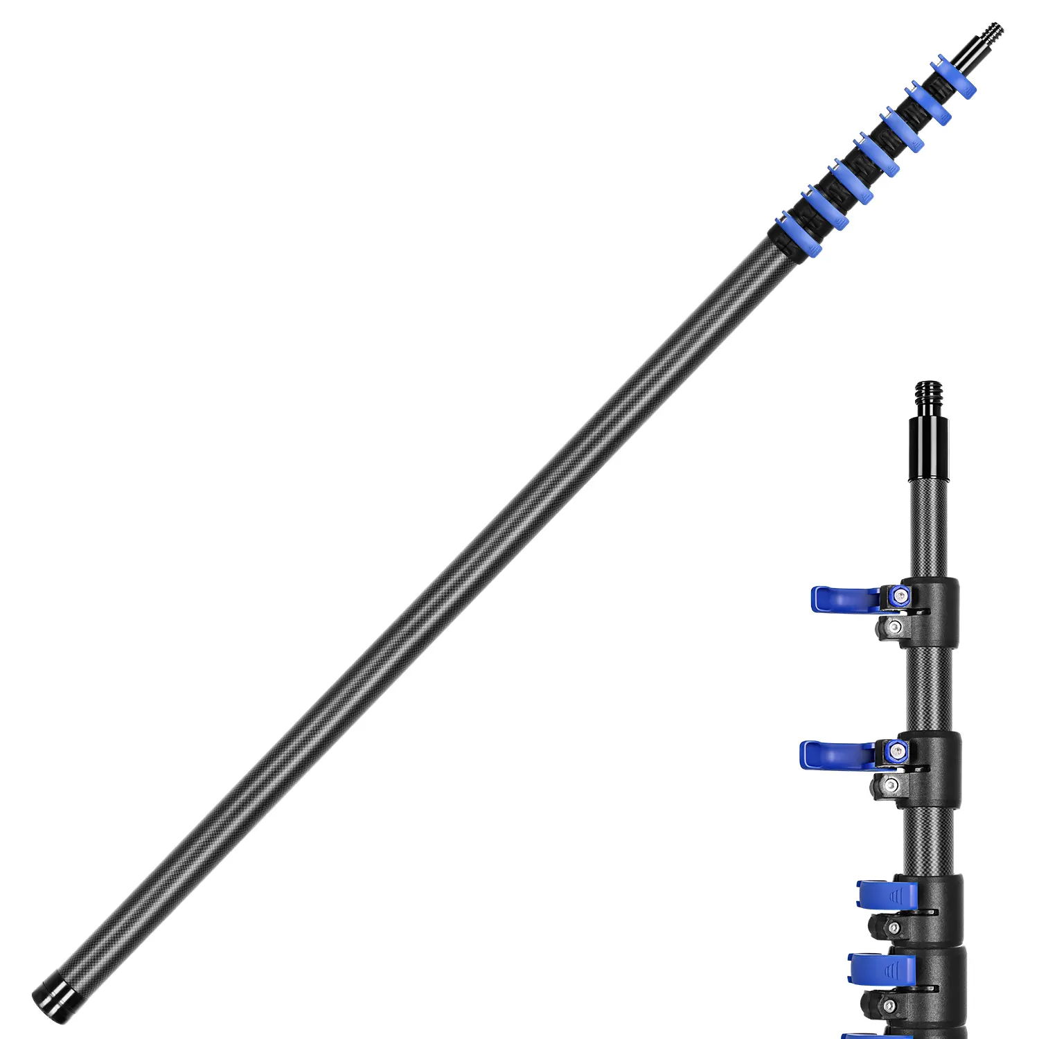 【DealsForYouDays】DOBEN Upgraded Carbon Fiber Telescopic Pole 4.7-30FT, Multi-Purpose Extendable Pole for Cleaning, Painting, Dusting, Lightweight Extension Pole - Upgraded Anti-Rotation Lock