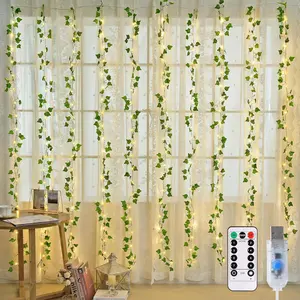 JMEXSUSS Vine Lights for Bedroom, LED Vines Fairy Lights, Artificial Ivy Leaf Light for Wall Curtain Wedding Party Christmas Indoor Decor with Remote