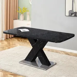 Elegant Stylish Stretchable Wooden Dining Table with Self-Storage Leaf