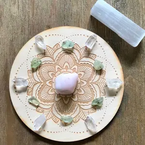 Heart Healing and Peace Crystal Grid Kit Set Bag Pendant