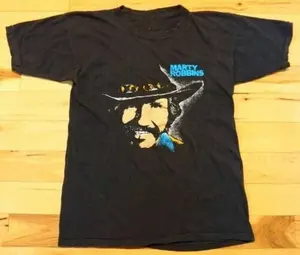 VINTAGE 1970'S MARTY ROBBINS Shirt Classic Black Men