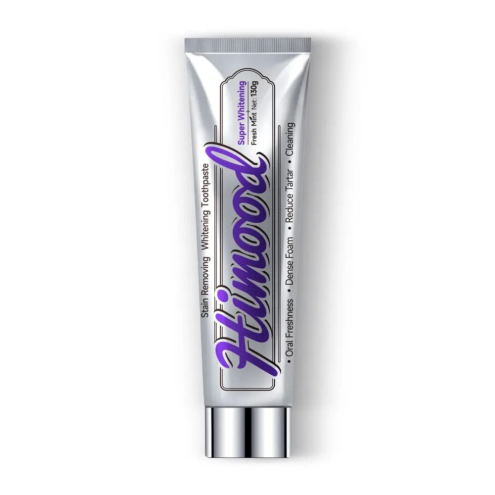 HIMOOD Purple Toning Toothpaste for Color-Correcting Teeth Whitening, Anti-Cavity Protection & Total Oral Care, Moisturizing, Youth, Brightening, 18 Months, Alcohol Free, 130G