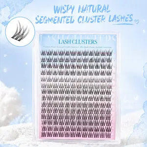 9-12mm Thin Band Wispy Lash Clusters Refill, Natural Individual Eyelash Extensions, Soft Lightweight Segmented Lashes for Everyday No-Makeup Makeup