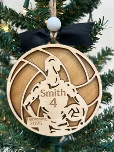 Personalized volleyball ornament
