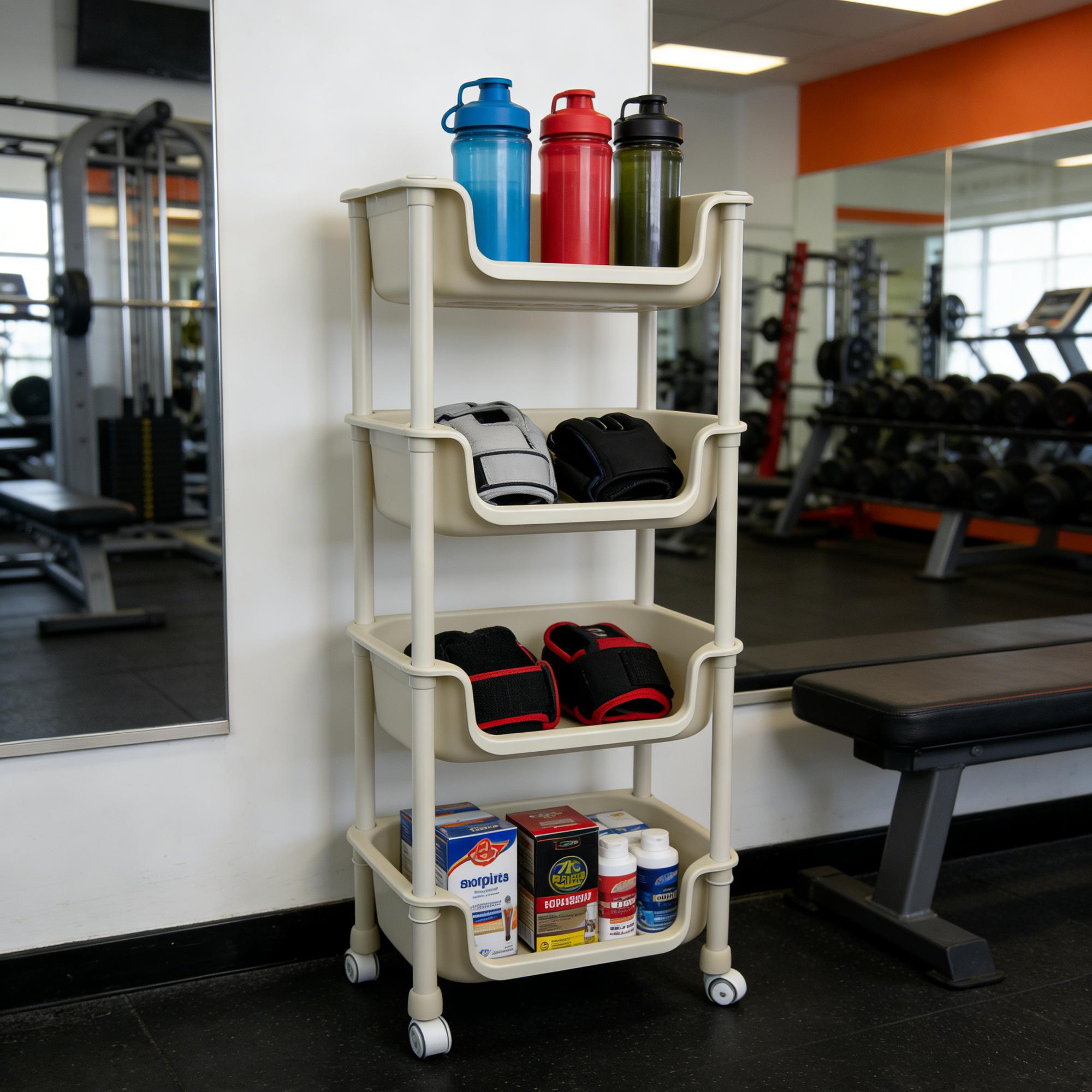 Multifunctional Multi-Layer Plastic Storage Cartwith Wheels, Layered Shelf Organizer for BedroomKitchen Bathroom Living Room, AdjustableStanding Shelf Suction Cup Sponge Holder for Kitchen Sink semiannual sale 2025 easy install kit glove clip cas oz sce