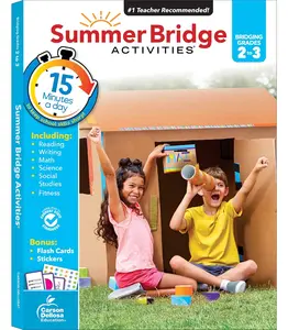 Summer Bridge Activities 2nd to 3rd Grade Workbooks, Activity Book With Math, Reading Comprehension, Science, Fitness, Social Studies, Writing Practice, and Flash Cards - Paperback