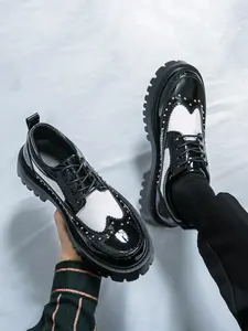 Men's Business Fashion Lace Up Dress Formal Oxfords Shoes, Casual Business Shoes, Formal Style Shoes for Work Office, Male All-match Commuter Shoes for Daily Wear, Boy