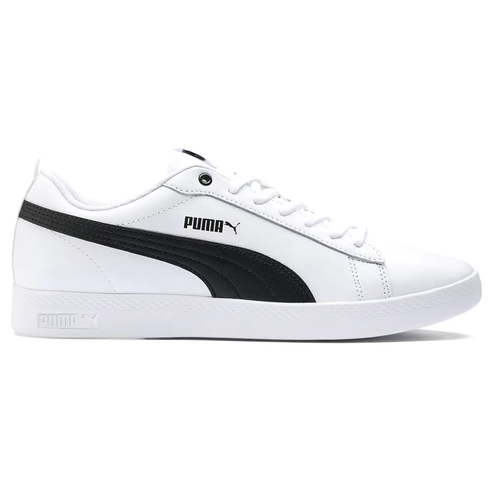 PUMA Womens Smash V2 Leather Lace Up Sneakers Shoes Casual - White