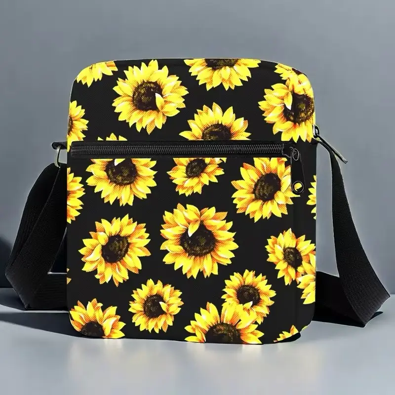 outdoor sport minimalist commuter daily everywhere commute utility Sunflower Print mobile phone bag casual trendy purse versatile lightweight shoulder bag cross body sling bag daily essential