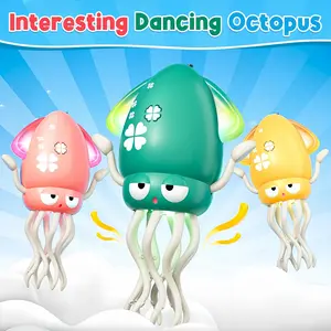 Electric Crawling Octopus Toy with LED Lights & Music, Crazy 8-Leg Action Octopus with Smart Obstacle Avoidance, Toddler Toys for Interactive Fun Gifts Sensory Newborn Cute