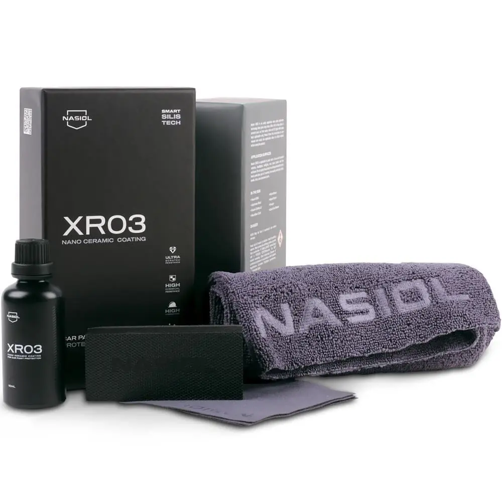 Nasiol XR03 Car Nano Ceramic Coating, Paint Protection Complete Kit with Ceramic Coating Polishes, 24 Hours Curing, Bird Droppings Resistance for Enthusiasts, Complete Kit Included