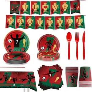 Football-Themed Party Decorations - Series #7: DisposableTableware, Tablecloths, Plates, Paper Cups, Napkins, andBanners; Ideal for Creating a Football Atmosphere at Partiesand as Themed Party Favors.