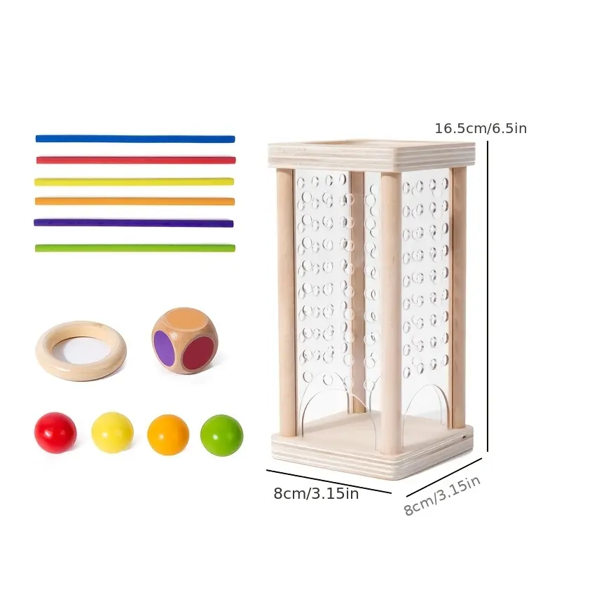 Hatwoo Wooden Stick Games, Colorful Pulling Stick Games, Balance