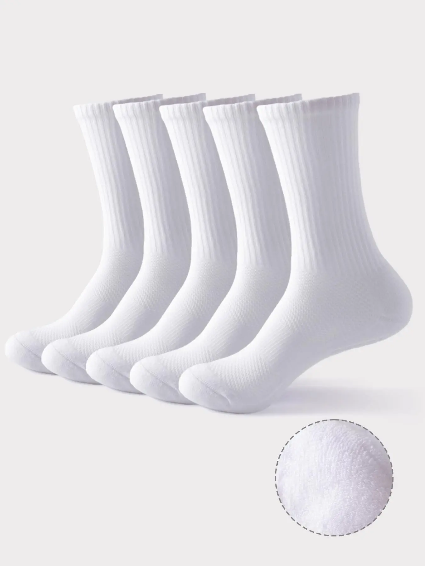 Men's Solid Crew Socks, Athletic Running Comfy Breathable Mid Calf Socks, Multi-pack Sports Socks for Daily Wear, Men's Hosiery for All Seasons